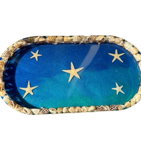 Beach Ocean Sea Shell Starfish Resin Tray - Picture 4 of 4